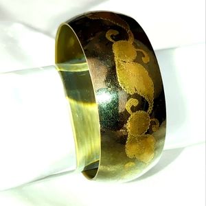 Vintage brass etched bangle bracelet India